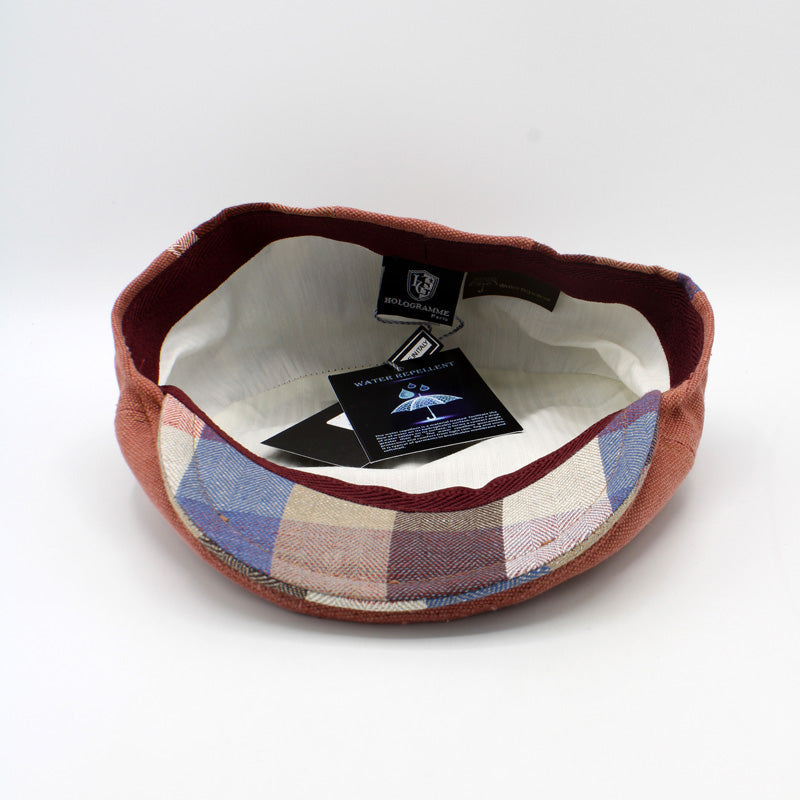 The "RainRunner" - Orange Water Repellent Flat Cap by Hologramme Paris