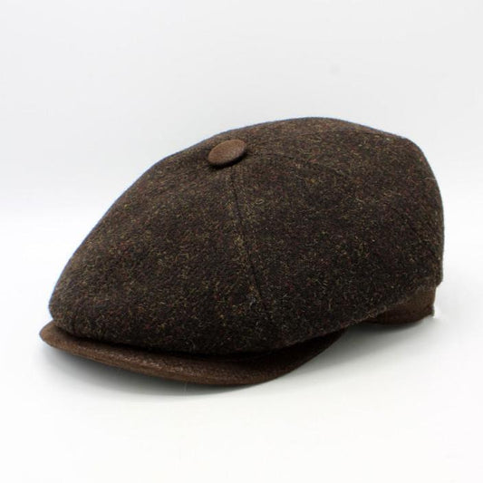 The "First Class Deep Brown" Newsboy Cap by Hologramme Paris