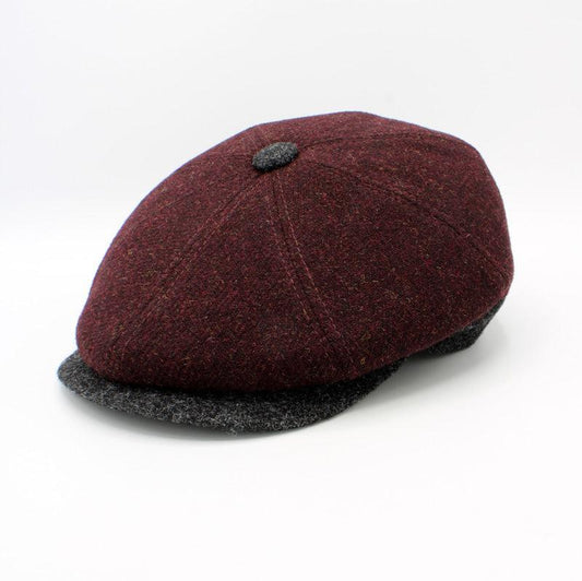 The "First Class Burgundy" Newsboy Cap by Hologramme Paris