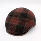 The "Fire Plaid" - Burgundy Lana Wool Pub Cap by Hologramme Paris