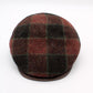 The "Fire Plaid" - Burgundy Lana Wool Pub Cap by Hologramme Paris