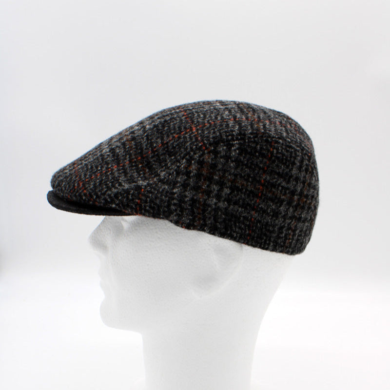 The "Stonewood Plaid" - Lana Wool Flat Cap by Hologramme Paris