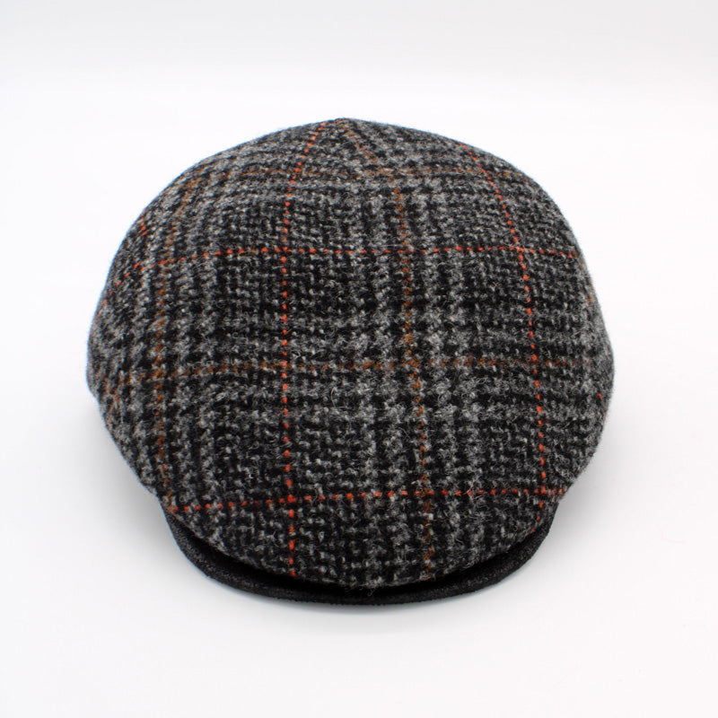 The "Stonewood Plaid" - Lana Wool Flat Cap by Hologramme Paris