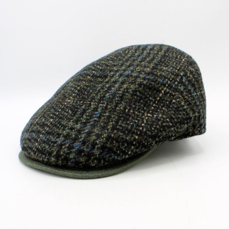 The "Emerald Plaid" - Lana Wool Flat Cap by Hologramme Paris