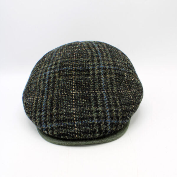 The "Emerald Plaid" - Lana Wool Flat Cap by Hologramme Paris