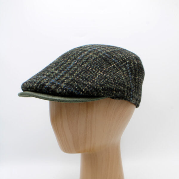 The "Emerald Plaid" - Lana Wool Flat Cap by Hologramme Paris