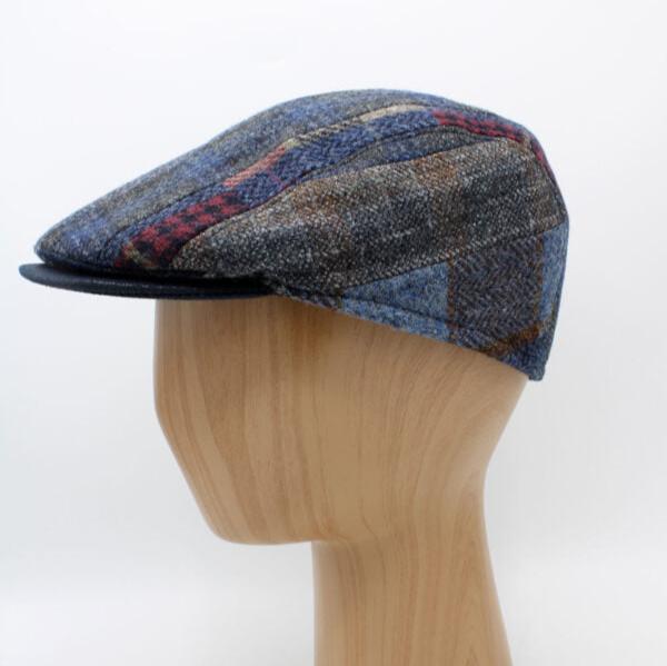 "The Blues" Funky Patchwork Flat Cap by Hologramme Paris