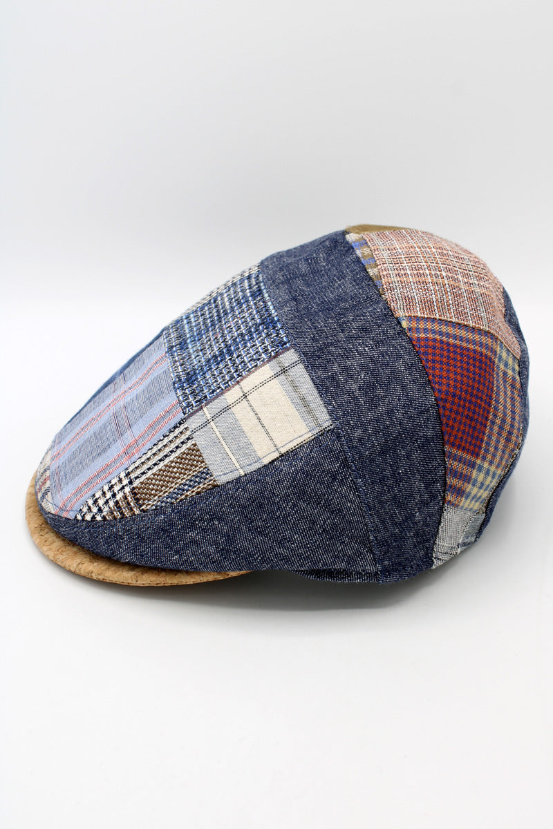 The Blue Denim Cork Patchwork Cap by Hologramme Paris