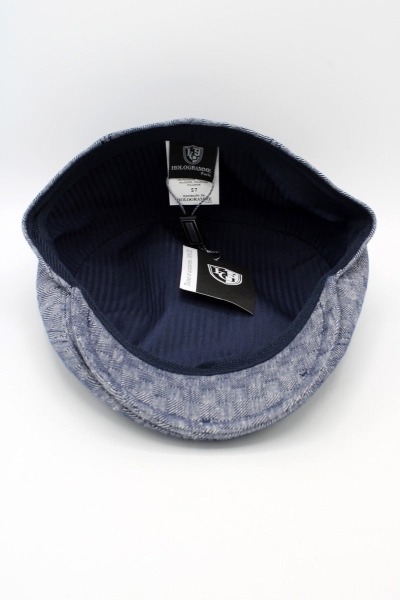 The Freshly Textured Blue Flat Cap by Hologramme Paris