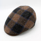 The "Rock Plaid" - Brown Lana Wool Pub Cap by Hologramme Paris