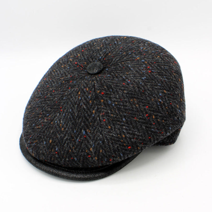 The Midnight Tweed Newsboy Cap by Hologramme Paris
