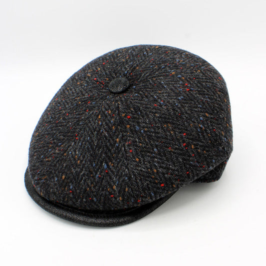 The Midnight Tweed Newsboy Cap by Hologramme Paris