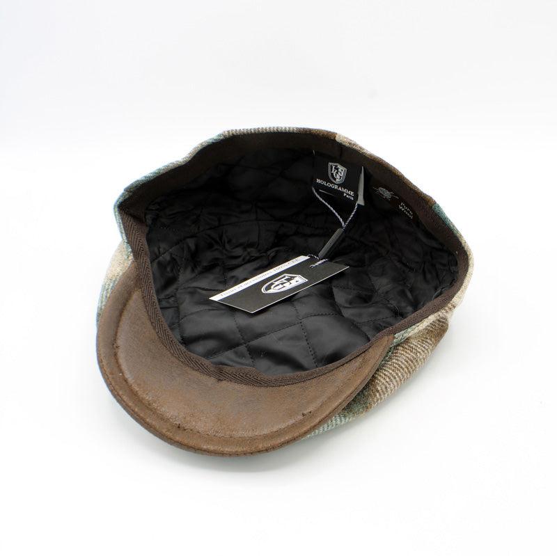 The "Pier Plaid"  Lana Wool Flat Cap by Hologramme Paris