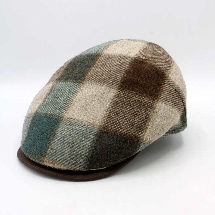 The "Pier Plaid"  Lana Wool Flat Cap by Hologramme Paris