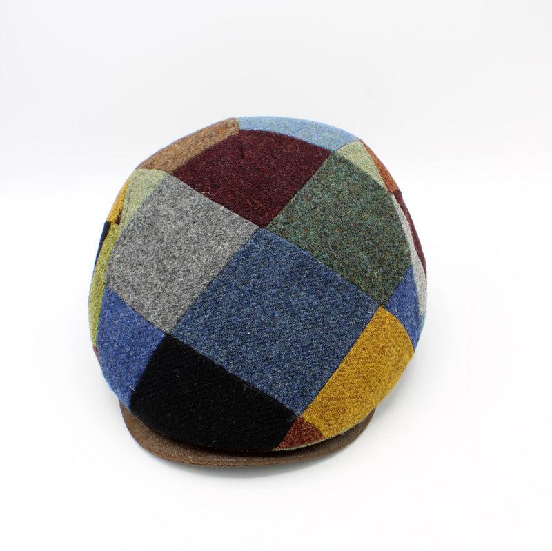 The "Diamond Cut" Patchwork Flat Cap by Hologramme Paris