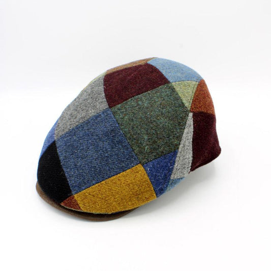 The "Diamond Cut" Patchwork Flat Cap by Hologramme Paris