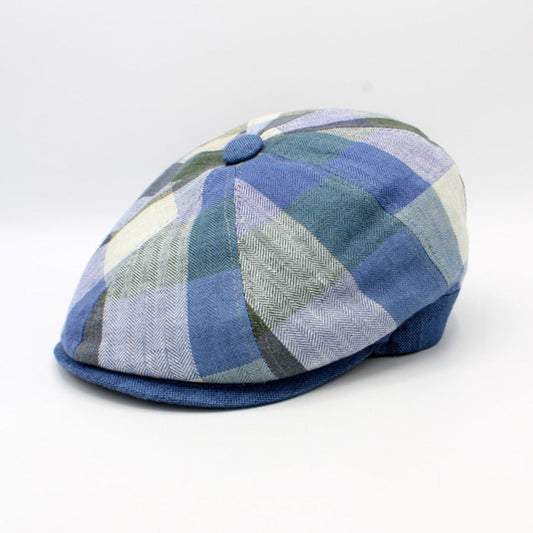 The "Casual Blue Shelby" Italian Linen Cap by Hologramme Paris