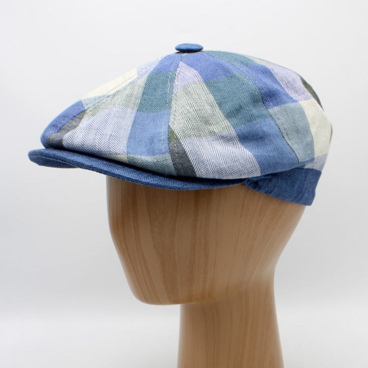 The "Casual Blue Shelby" Italian Linen Cap by Hologramme Paris