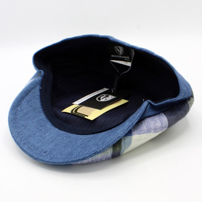 The "Casual Blue Shelby" Italian Linen Cap by Hologramme Paris