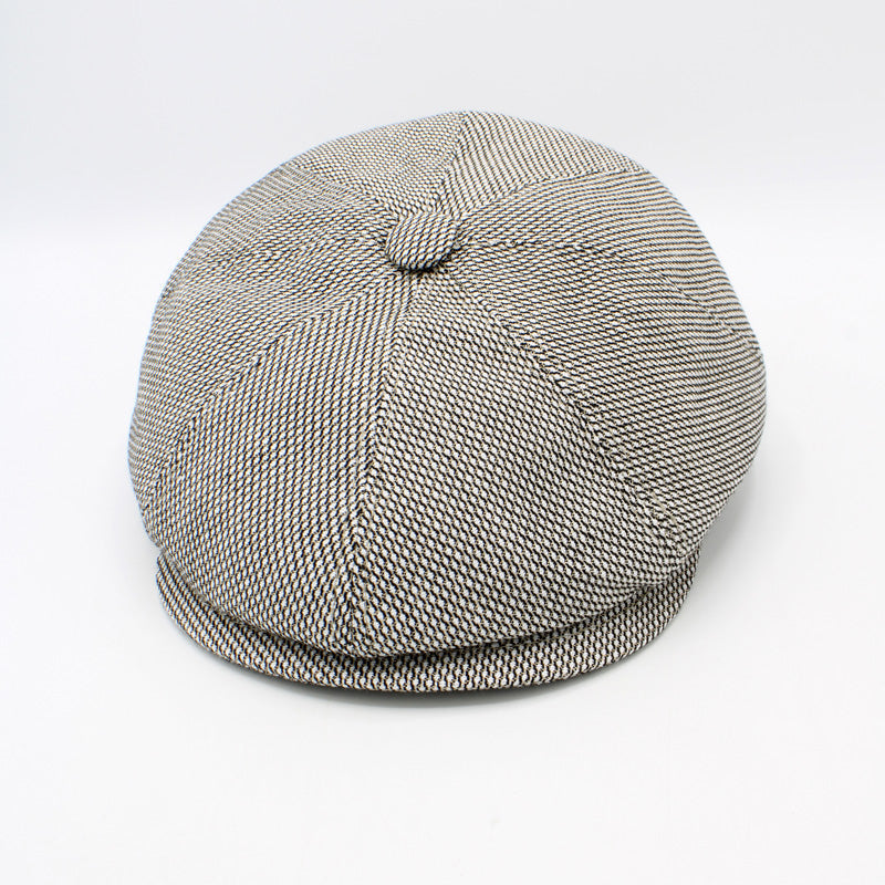 The "Beige Clouds Shelby" Italian Newsboy Cap by Hologramme Paris
