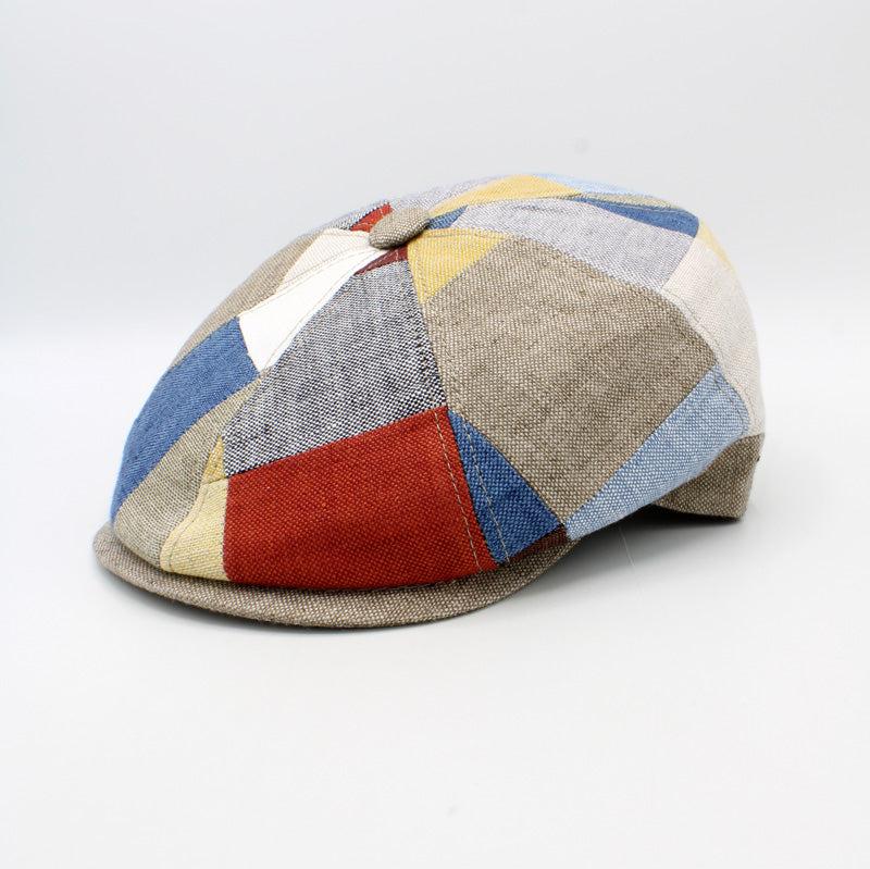 The "Matchwork" Italian Linen Patchwork Cap by Hologramme Paris