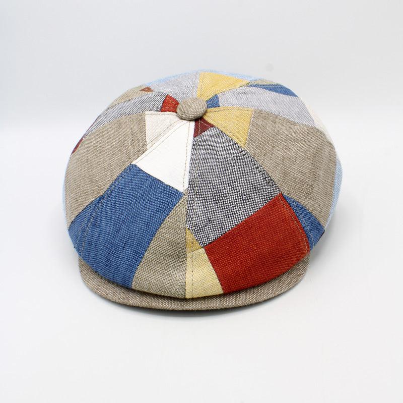 The "Matchwork" Italian Linen Patchwork Cap by Hologramme Paris