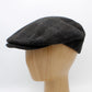 The "Shadow Plaid" - Black and Gray Lana Wool Pub Cap by Hologramme Paris