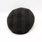 The "Shadow Plaid" - Black and Gray Lana Wool Pub Cap by Hologramme Paris