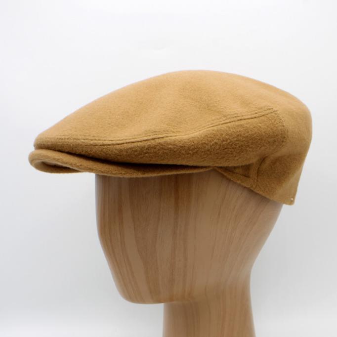 The "Cash" - Tan Cashmere and Wool Flat Cap by Hologramme Paris