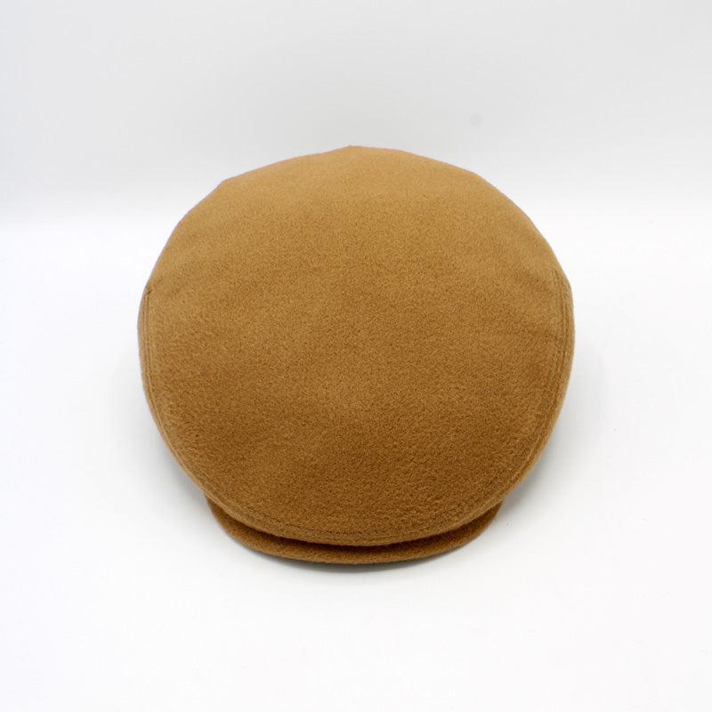 The "Cash" - Tan Cashmere and Wool Flat Cap by Hologramme Paris