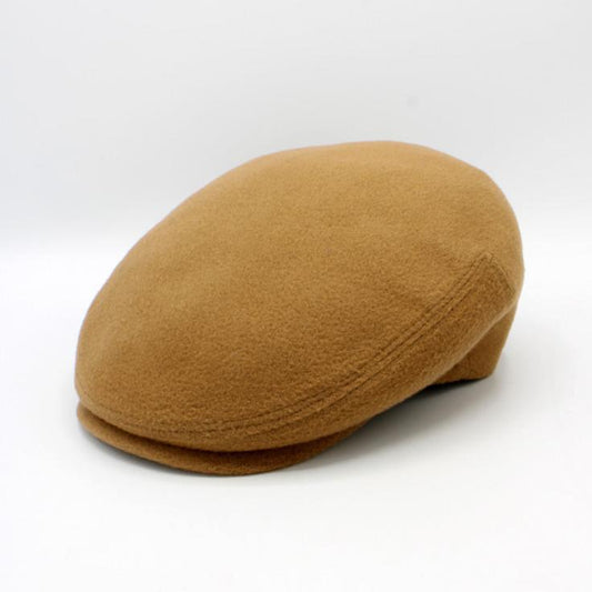 The "Cash" - Tan Cashmere and Wool Flat Cap by Hologramme Paris