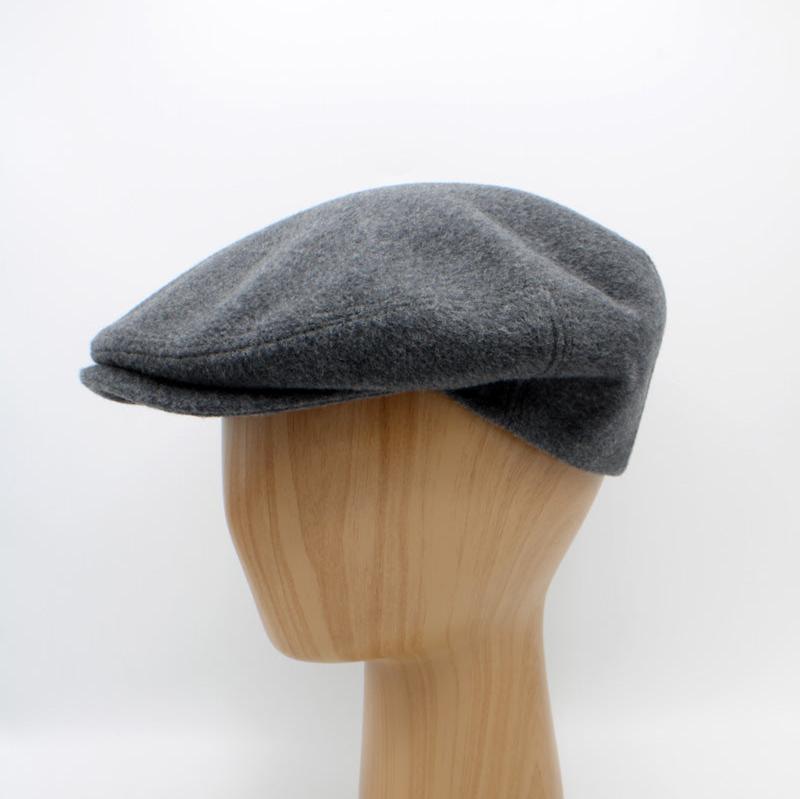 The "Cash" - Gray Cashmere and Wool Flat Cap by Hologramme Paris - HOLIDAY SPECIAL