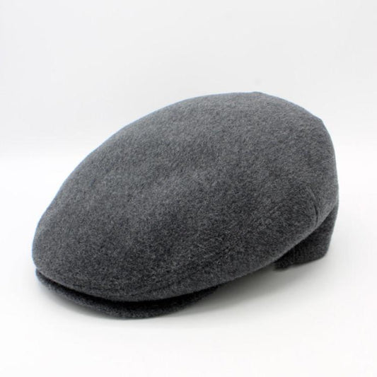 The "Cash" - Gray Cashmere and Wool Flat Cap by Hologramme Paris - HOLIDAY SPECIAL