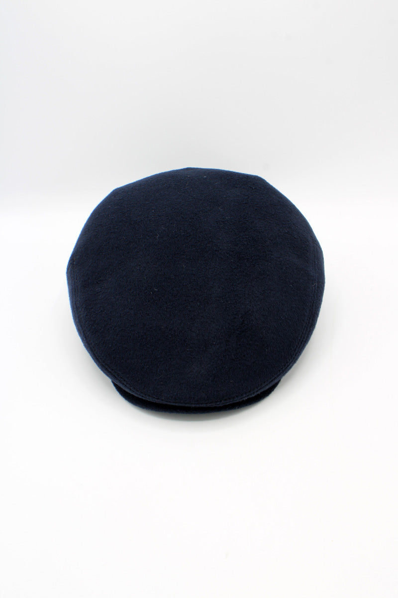 The "Cash" - Deep Blue Cashmere and Wool Flat Cap by Hologramme Paris