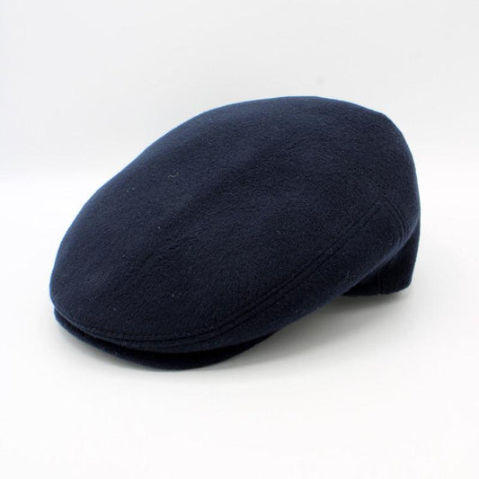 The "Cash" - Deep Blue Cashmere and Wool Flat Cap by Hologramme Paris