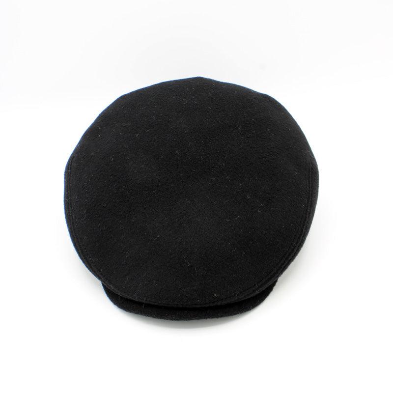 The "Cash" - Black Cashmere and Wool Flat Cap by Hologramme Paris