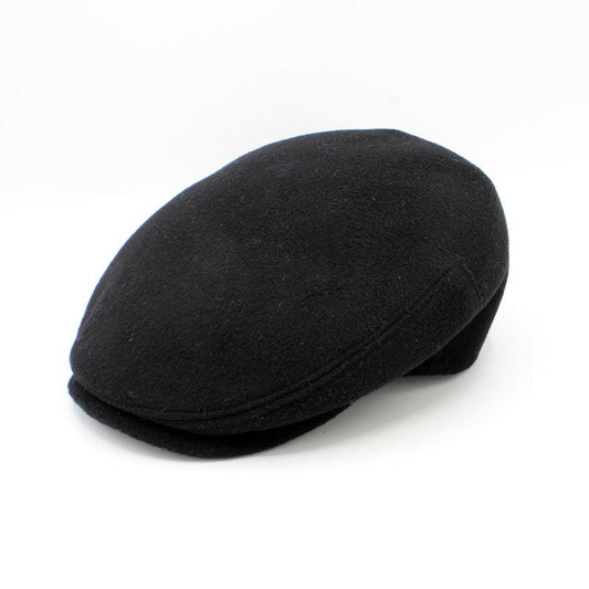 The "Cash" - Black Cashmere and Wool Flat Cap by Hologramme Paris