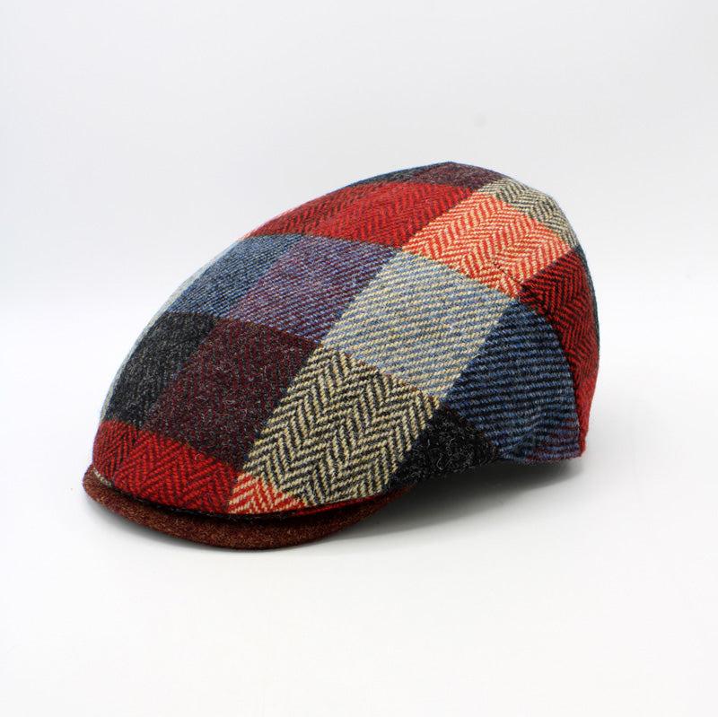 The "Bright Patch" - Reds and Blues Wool Pub Cap by Hologramme Paris