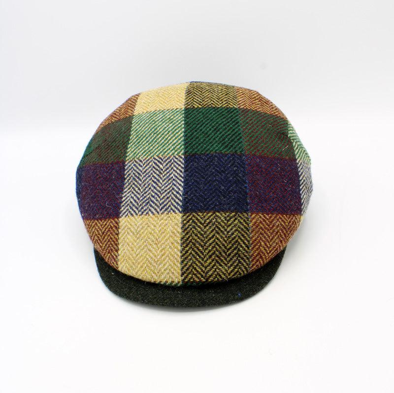 The "Bright Patch" - Greens and Purples Wool Pub Cap by Hologramme Paris