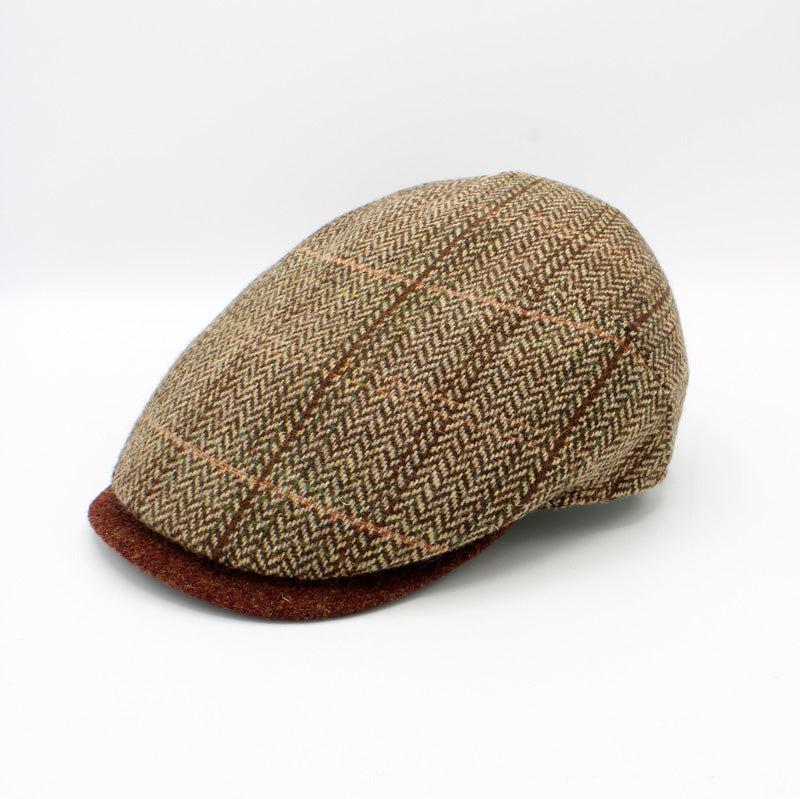 The "Striped Bone" - Burgundy Flat Cap by Hologramme Paris