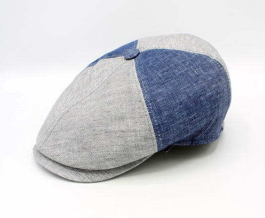 The Blue Pinwheel Italian Linen Summer Cap by Hologramme Paris