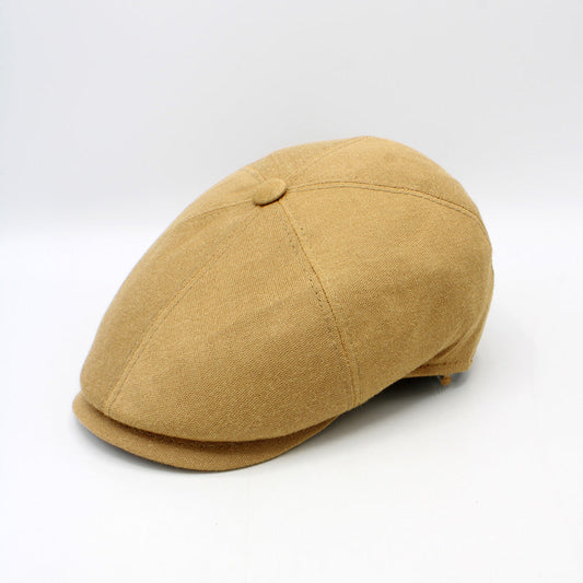 The "Bamboo Shelby" - Beige Newsboy Cap by Hologramme Paris