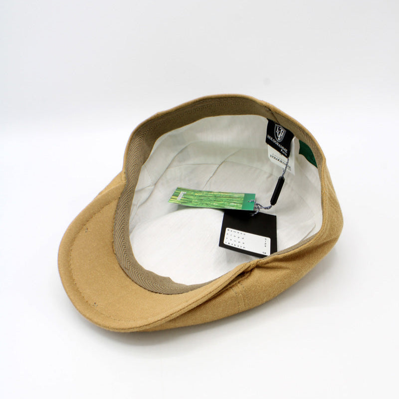 The "Bamboo Shelby" - Beige Newsboy Cap by Hologramme Paris