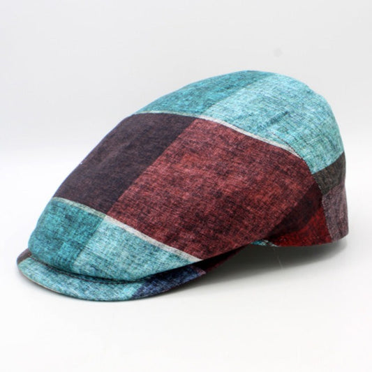 The "Big Plaid - Bright” Flat Cap by Hologramme Paris