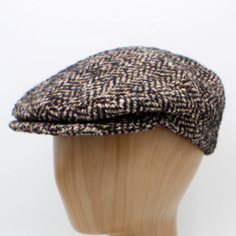 The "Heritage"  - Burgundy Herringbone Flat Cap by Hologramme Paris