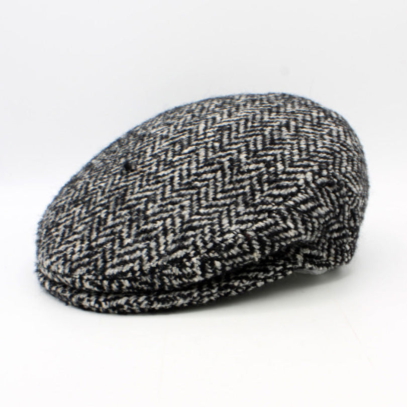 Gray Herringbone Flat Cap by FunkyBrims