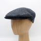 The Classic Blue Herringbone Wool Flat Cap by Hologramme Paris