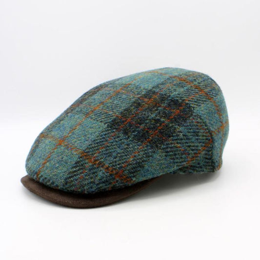 The "Green Tartan" - Harris Tweed Tartan Flat Cap by Hologramme Paris