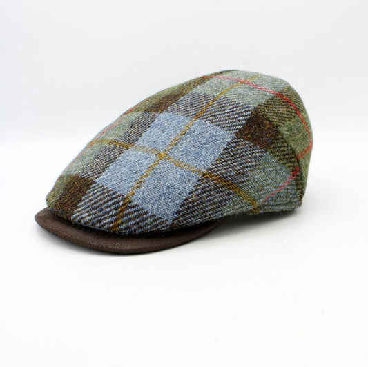 The "MacLeod Tartan" - Harris Tweed Tartan Flat Cap by Hologramme Paris