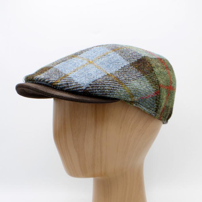 The "MacLeod Tartan" - Harris Tweed Tartan Flat Cap by Hologramme Paris